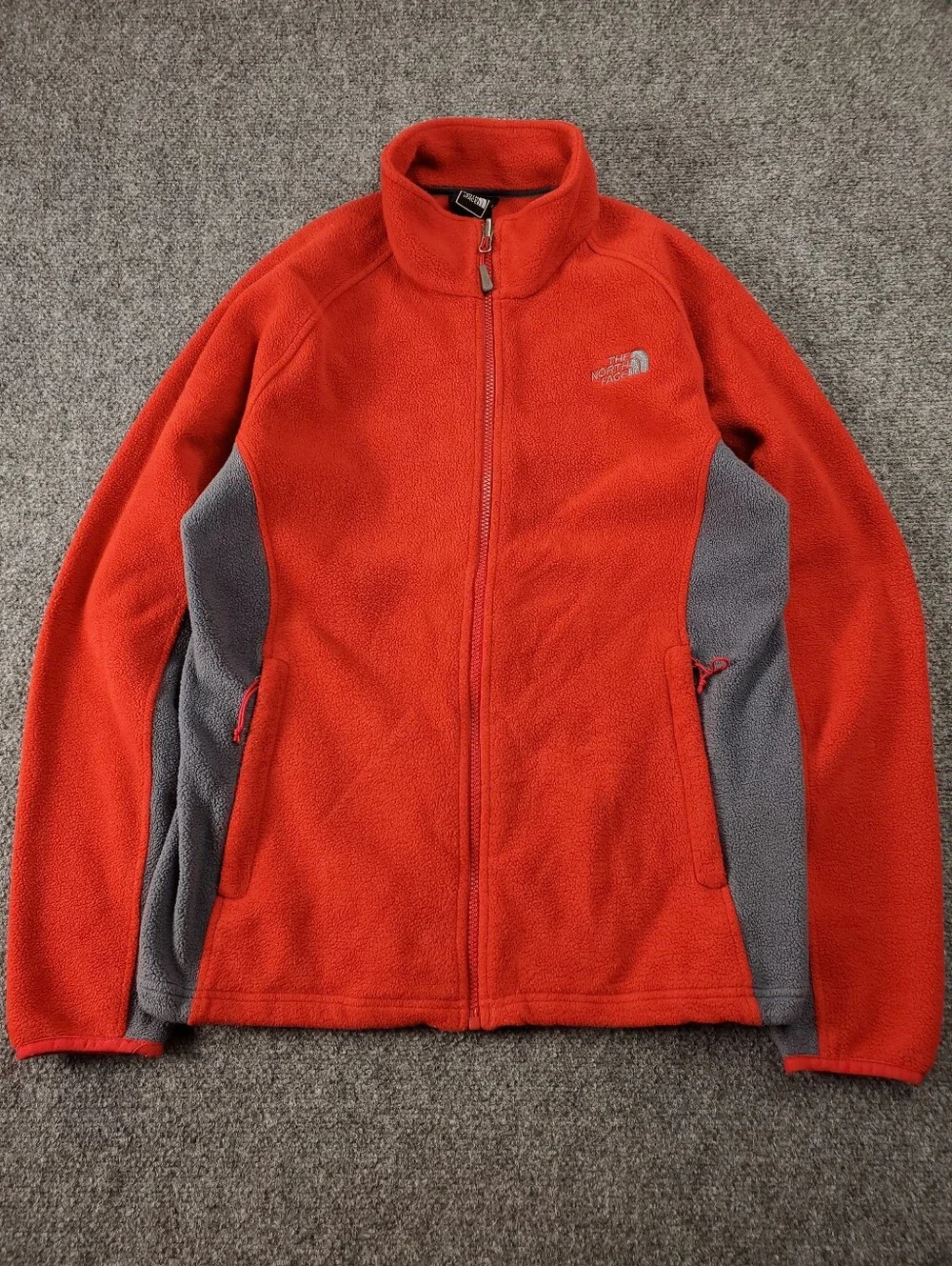 The North Face Khumbu 2 Jacket Mens Small Full Zip Fleece Red Gray Hiking